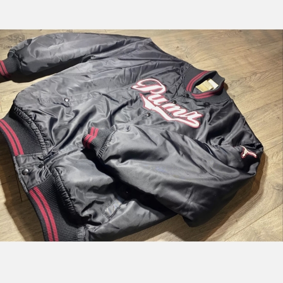 Vintage Puma Varsity Jacket Black/marone size L - Picture 5 of 12